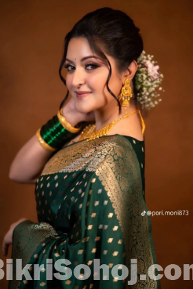 Jori Katan Saree With Blause Pcs